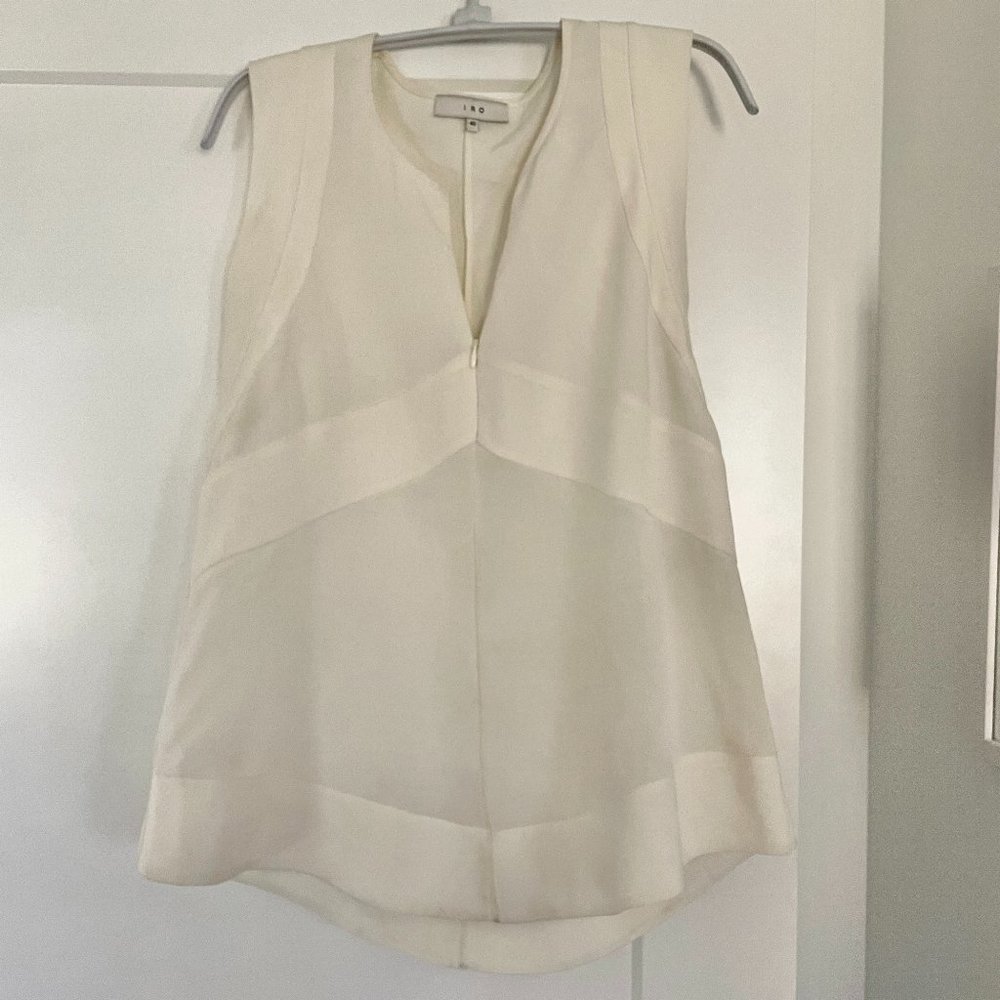 IRO sleeveless top with zip neckline